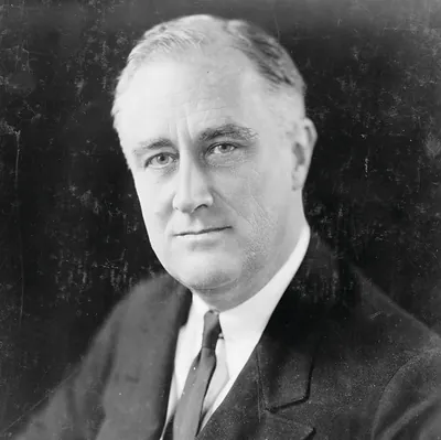 [Franklin Delano Roosevelt, head-and-shoulders portrait, facing slightly left]