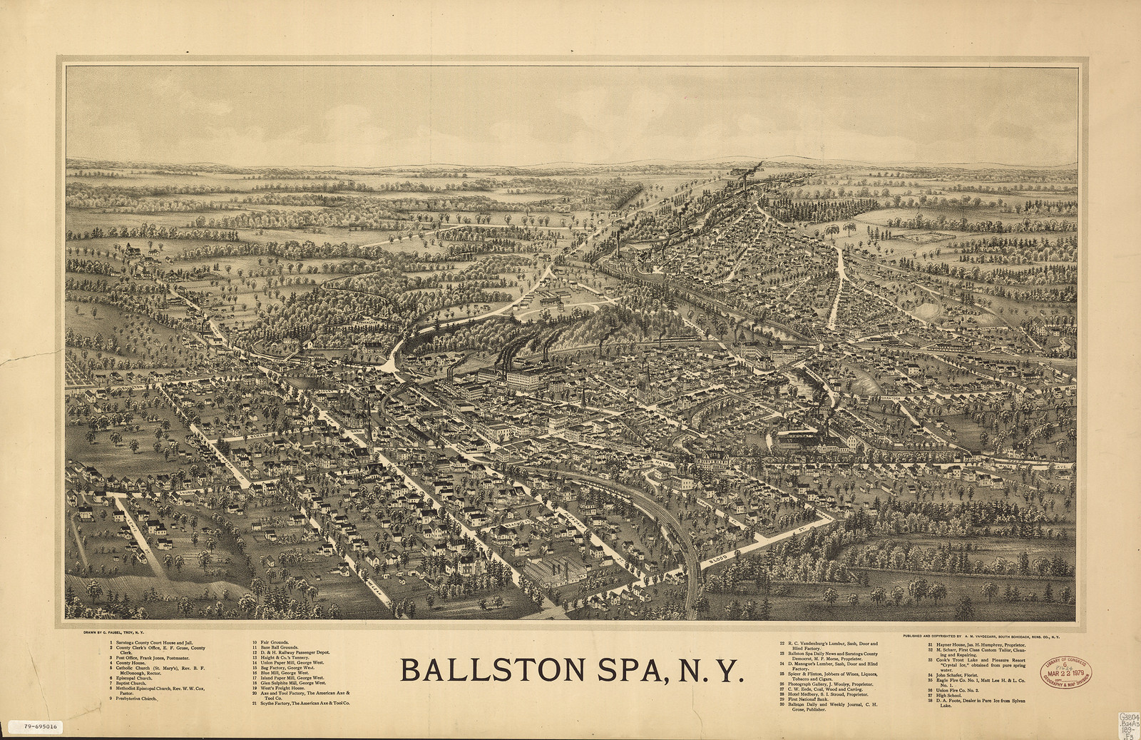 Ballston Spa, New York, 1890, 1890 — antique map