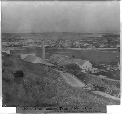 Santa Cruz Tannery, Town of Santa Cruz, and mouth of the San Lorenzo River, looking south