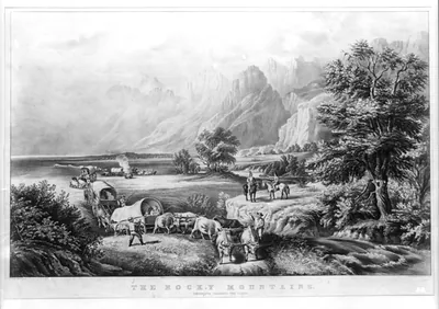 The Rocky Mountains, emigrants crossing the plains / F.F. Palmer, del. ; Currier & Ives lith., N.Y.
