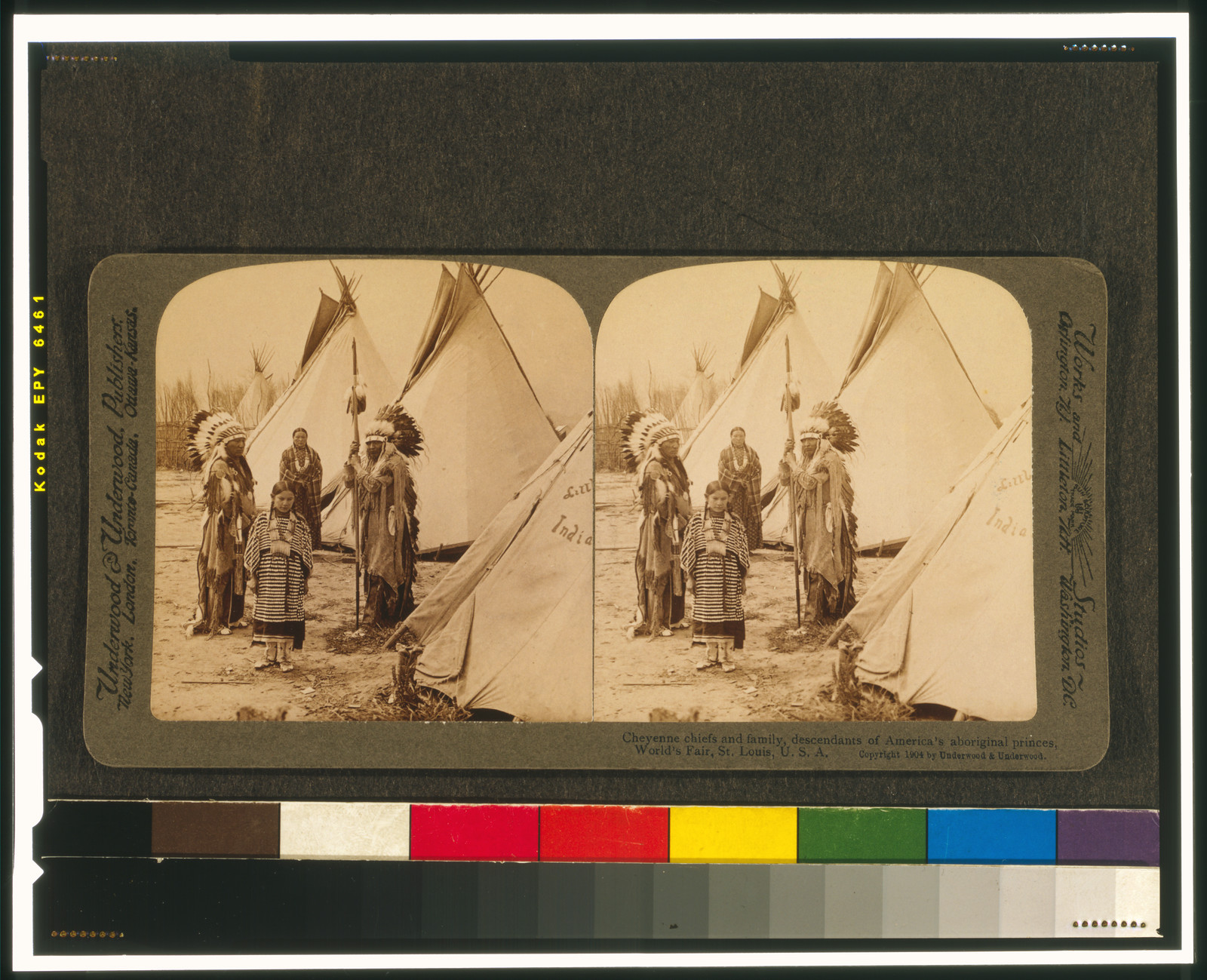 Cheyenne chiefs and family, descendants of America's aboriginal princes, World's Fair, St. Louis, U.S.A., New York : Underwood & Underwood, c1904. — historic photograph