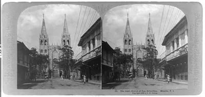 The steel church of San Sebastian, Manila, Philippine Islands