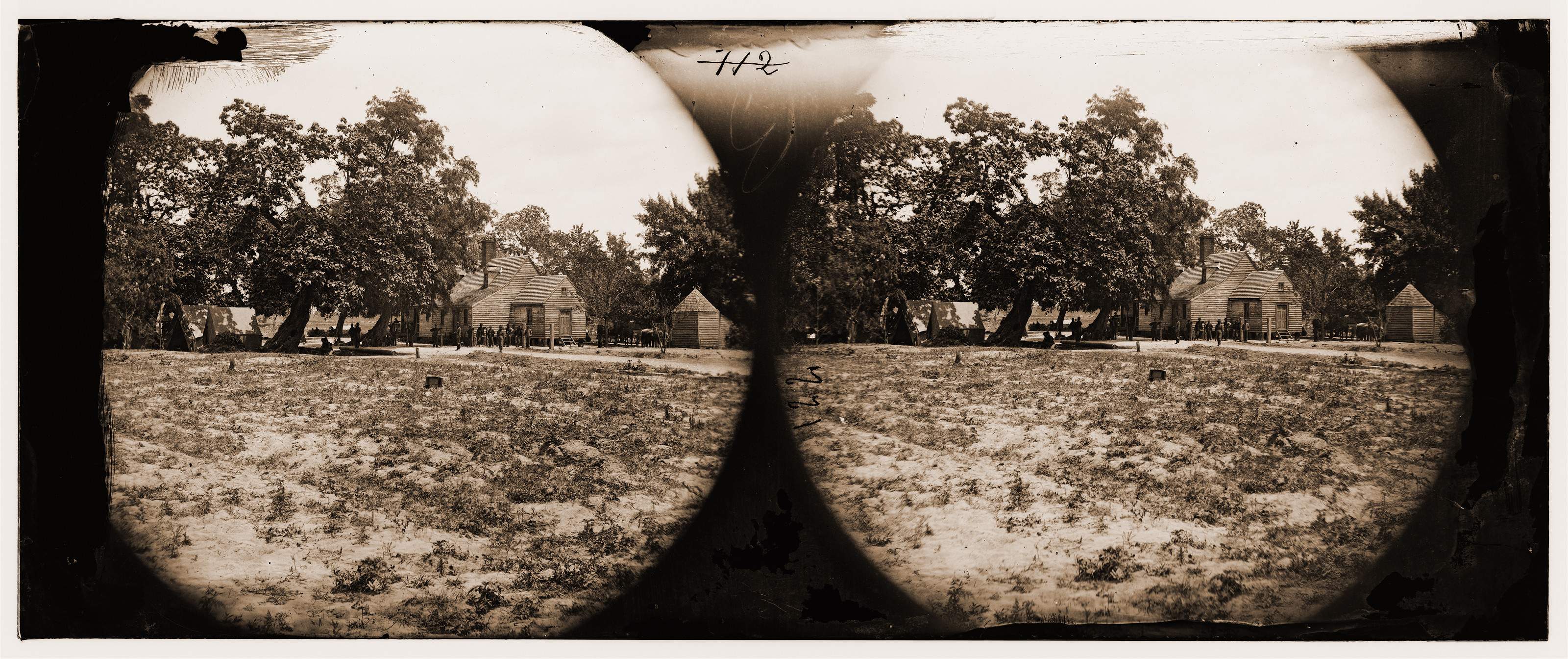 Cold Harbor Virginia. View with soldiers and tents, 1864 — historic photograph