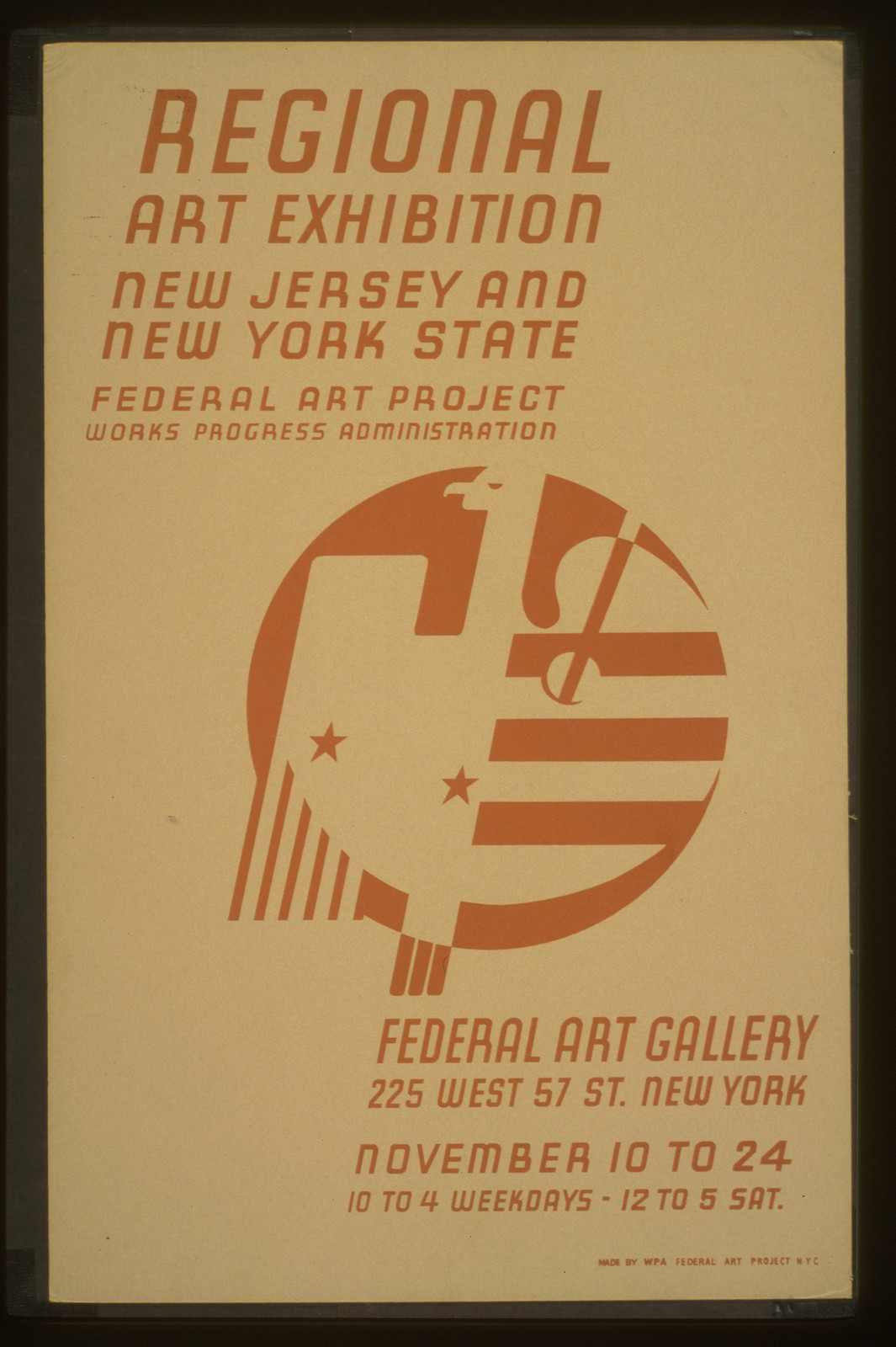 Regional art exhibition - New Jersey and New York State Federal Art Project Works Pro, 1936 — vintage poster