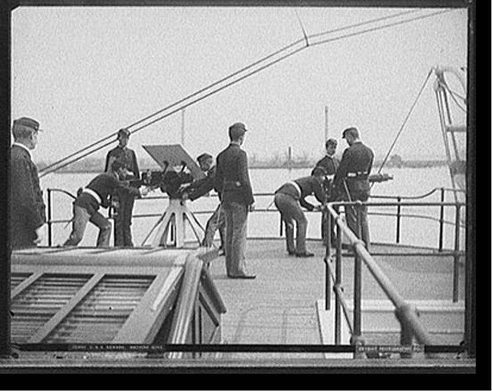 U.S.S. Newark, machine guns, [between 1891 and 1901] — historic photograph