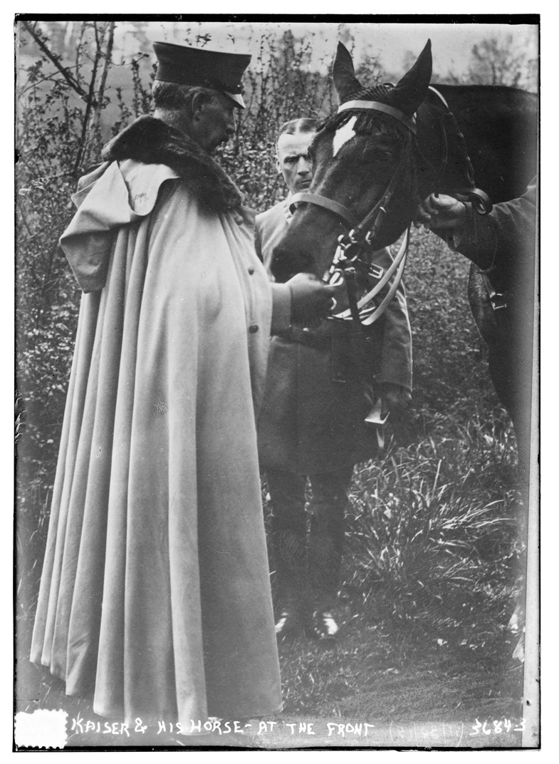 Kaiser & his horse -- at the front, n/a — historic photograph