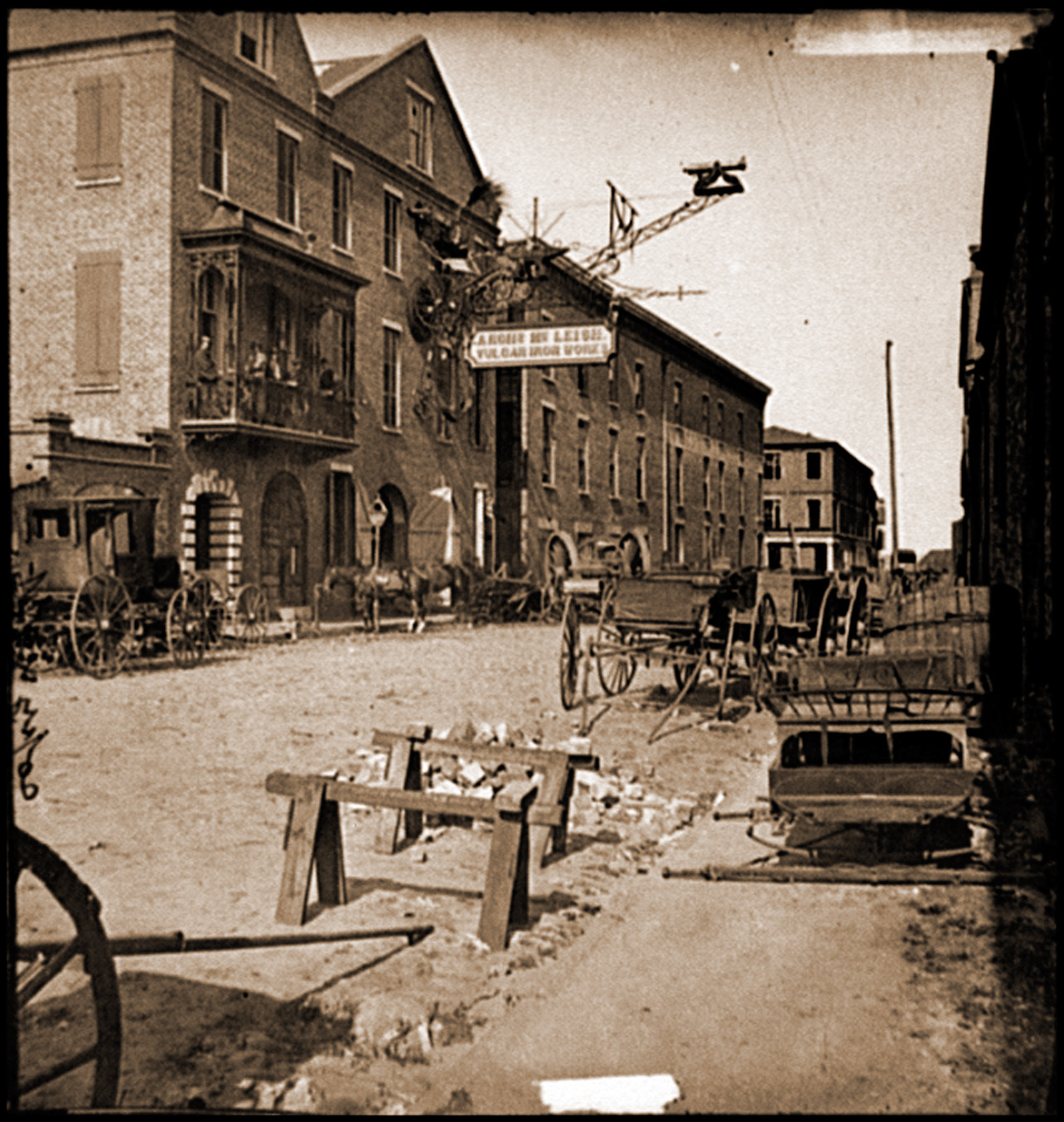 Charleston S.C. Archibald McLeishs Vulcan Iron Works and other houses on Cumberland, 1865 — historic photograph