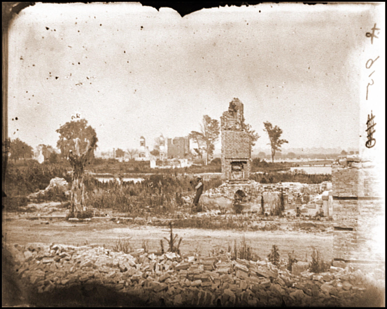Hampton Va. Brick chimneys etc. of burned houses, 1860 — historic photograph