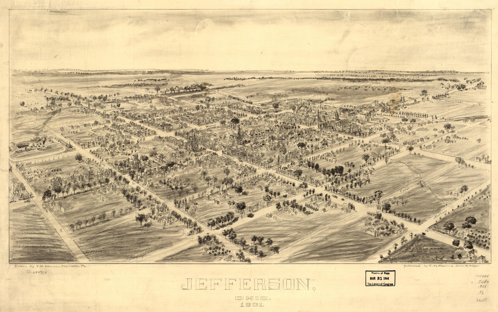 Jefferson, Ohio, 1901, 1901 — antique map
