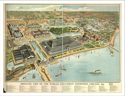 Bird's-eye View of the World's Columbian Exposition, Chicago, 1893