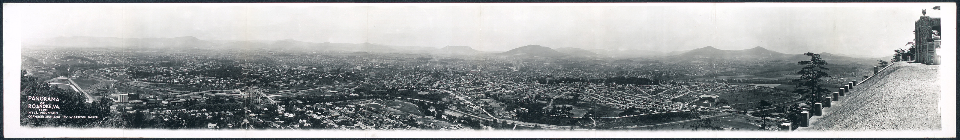 Roanoke from Mill Mountain, Virginia, 1931, 1931 — historic image