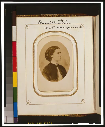 [Clara Barton, head-and-shoulders portrait, facing right]