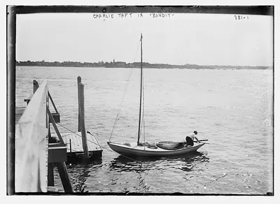 Charlie Taft in sailboat "Bandit"