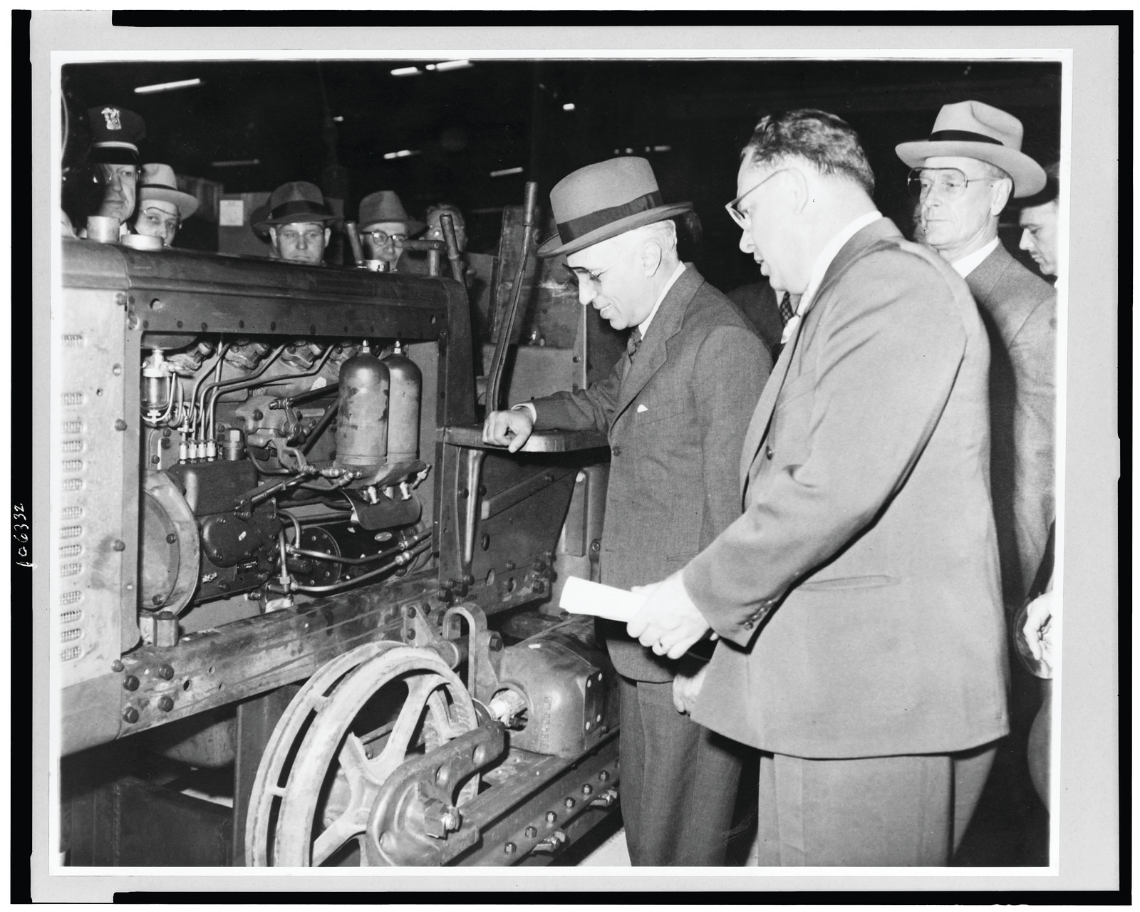 Nehru visits tractor plant / Acme., 1949 Oct. 27. — historic photograph