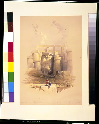 Part of the hall of columns at Karnak--Thebes / David Roberts, R.A.