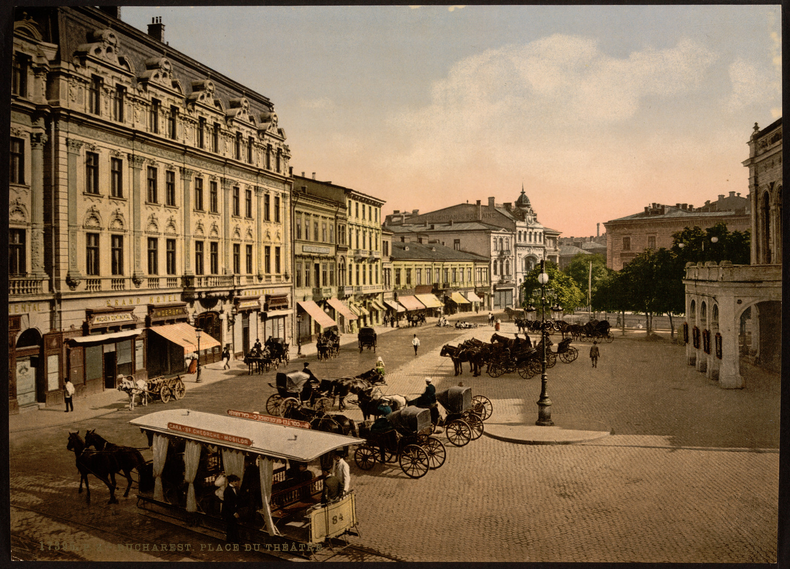 Theaterplatz Bukharest Roumania, [between ca. 1890 and ca. 1900]. — vintage poster
