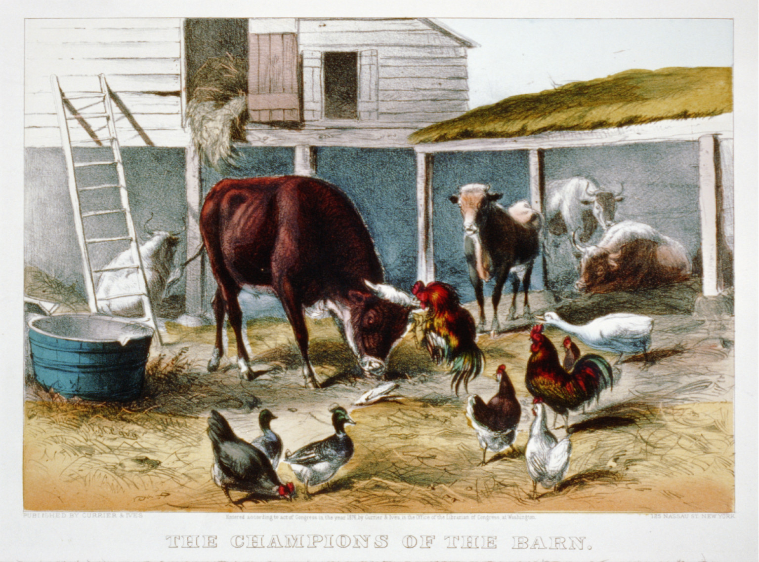 The champions of the barn, [New York] : Currier & Ives, 1876. — antique lithograph