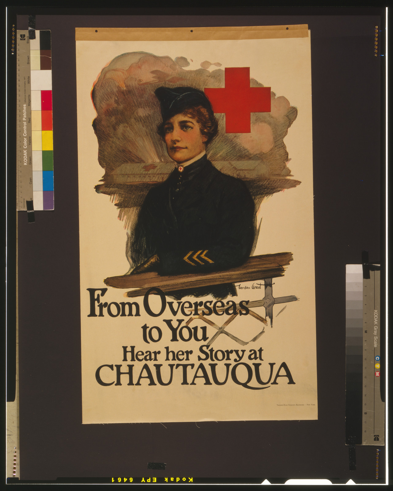 From overseas to you--Hear her story at Chautauqua / Gordon Grant., Baltimore ; New York : Thomsen-Ellis Company, [1919] — vintage poster