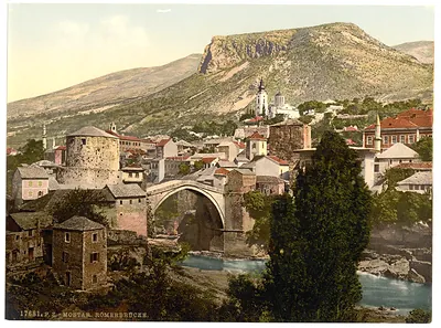 Mostar Romer Bridge Herzegowina Austro-Hungary