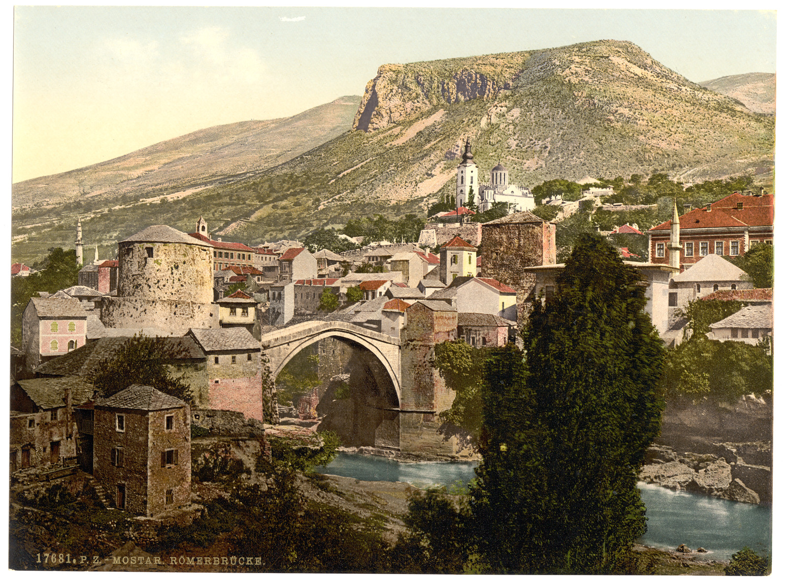 Mostar Romer Bridge Herzegowina Austro-Hungary, [between ca. 1890 and ca. 1900]. — historic print