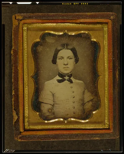 Daguerreotype portrait of a woman in a case