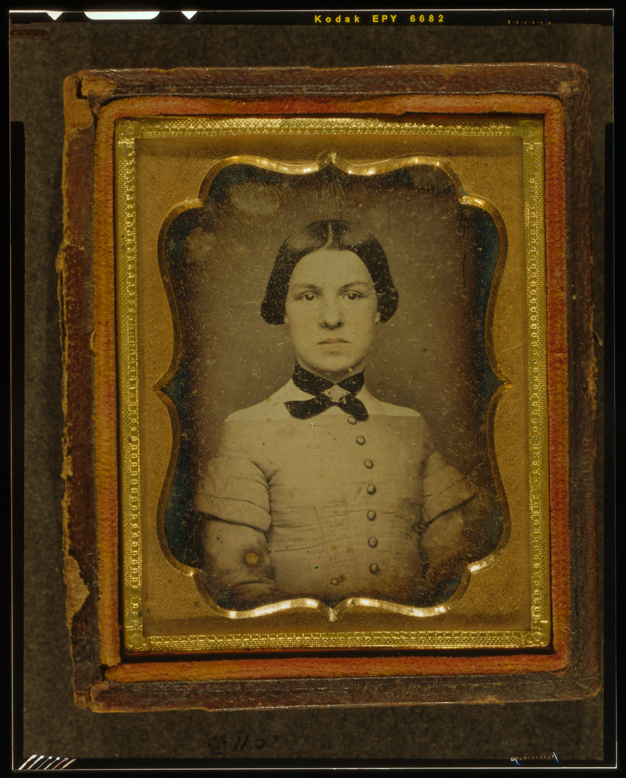Daguerreotype portrait of a woman in a case, 1840 — historic photograph