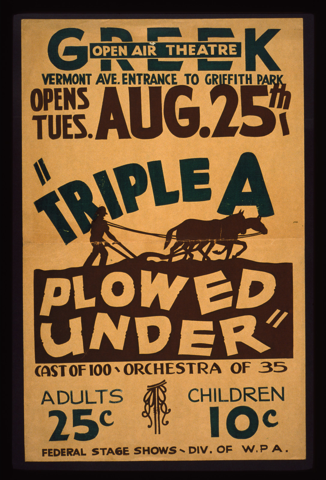 Triple a plowed under, 1936 — vintage poster