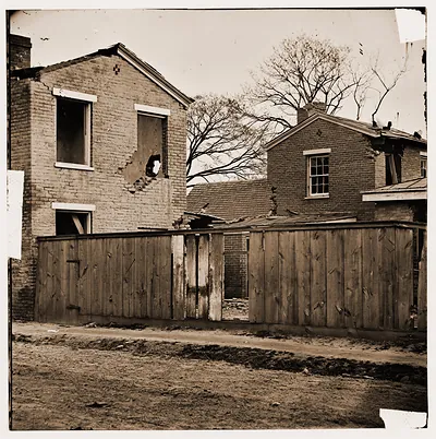 Petersburg Virginia. Damaged houses