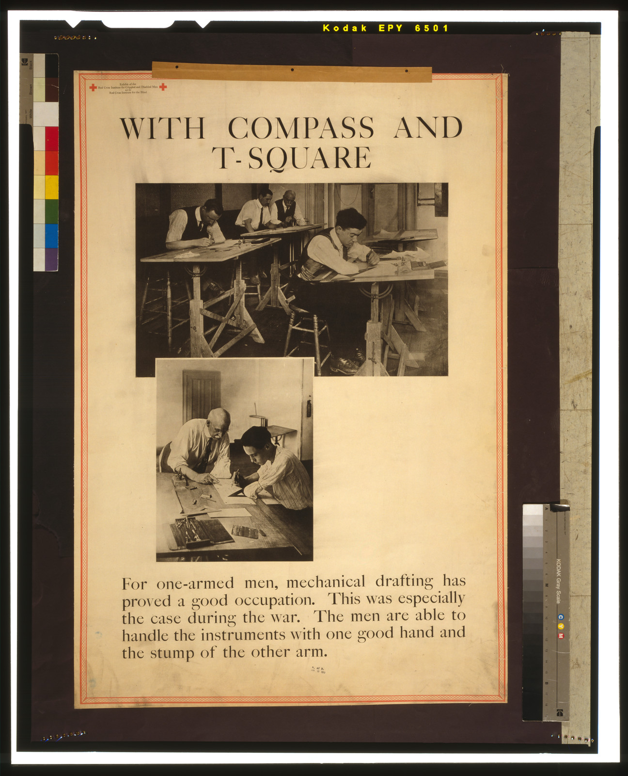 With compass and T-square, 1919 — vintage poster