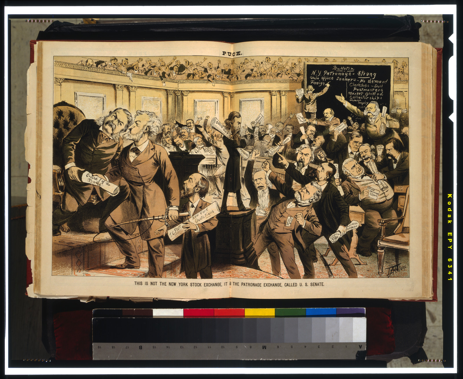 This is not the New York Stock Exchange, it is the patronage exchange, called U.S. Senate / J.A. Wales., 1881 — antique lithograph