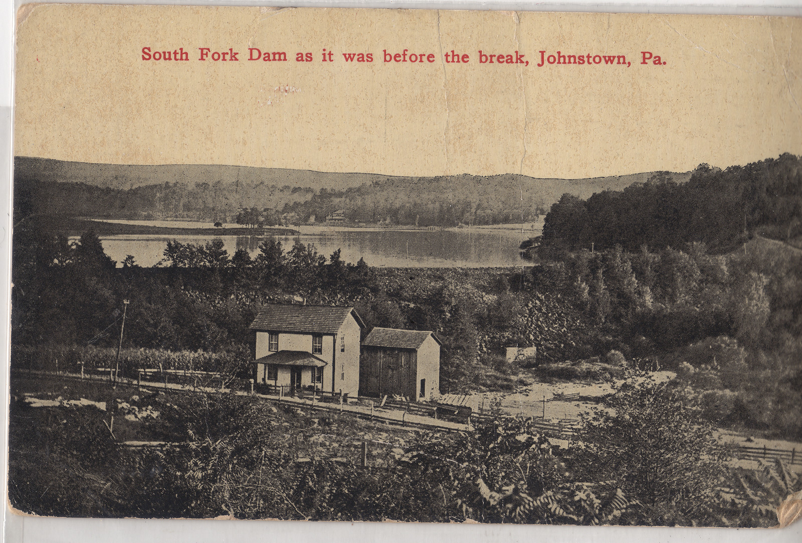 South Fork Postcard, Pennsylvania — antique map