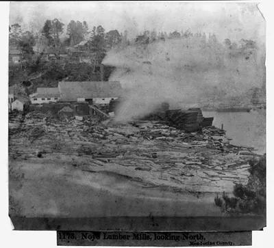Noyo Lumber mills, looking North, Mendocino County