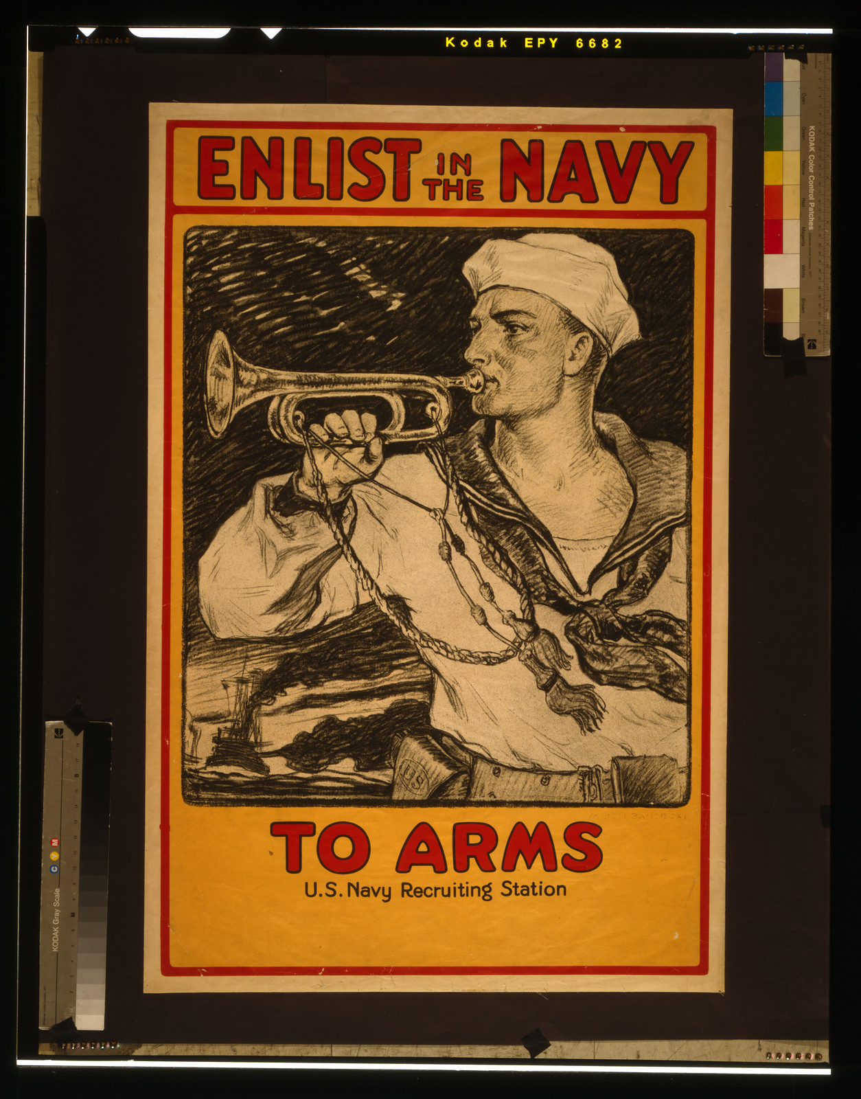 Enlist in the Navy To arms / Milton Bancroft., [1917] — vintage poster