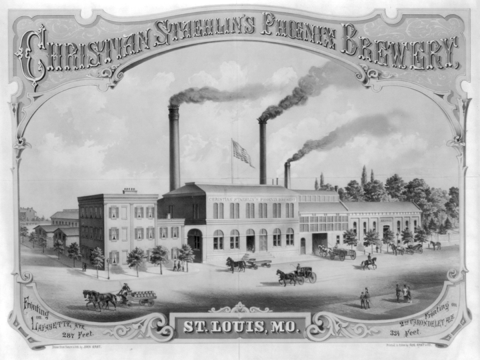 Christian Staehlin's Phoenix brewery, St. Louis, MO., [no date recorded on shelflist card] — historic print