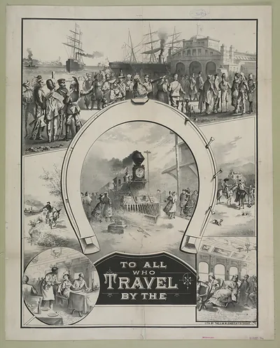 To All Who Travel by the Horseshoe lithograph advertisement