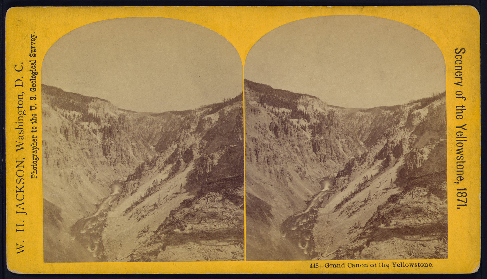 Grand Canyon of the Yellowstone, 1871 — historic photograph