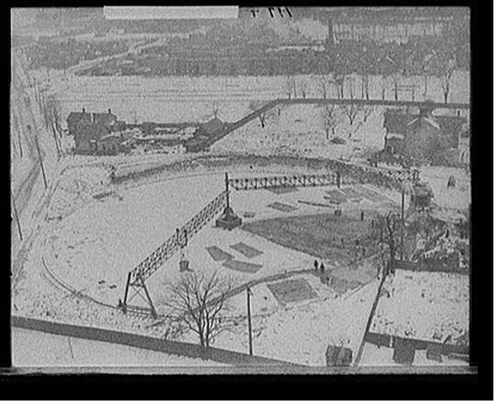 [Foundation for new gas holder, Detroit City Gas Co.], [1912?] — historic photograph