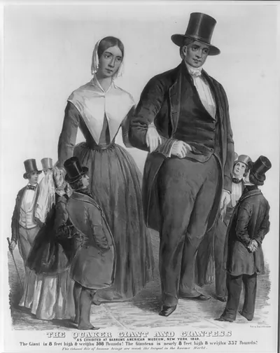 The Quaker giant and giantess. As exhibited at Barnums American museum, New York 1849