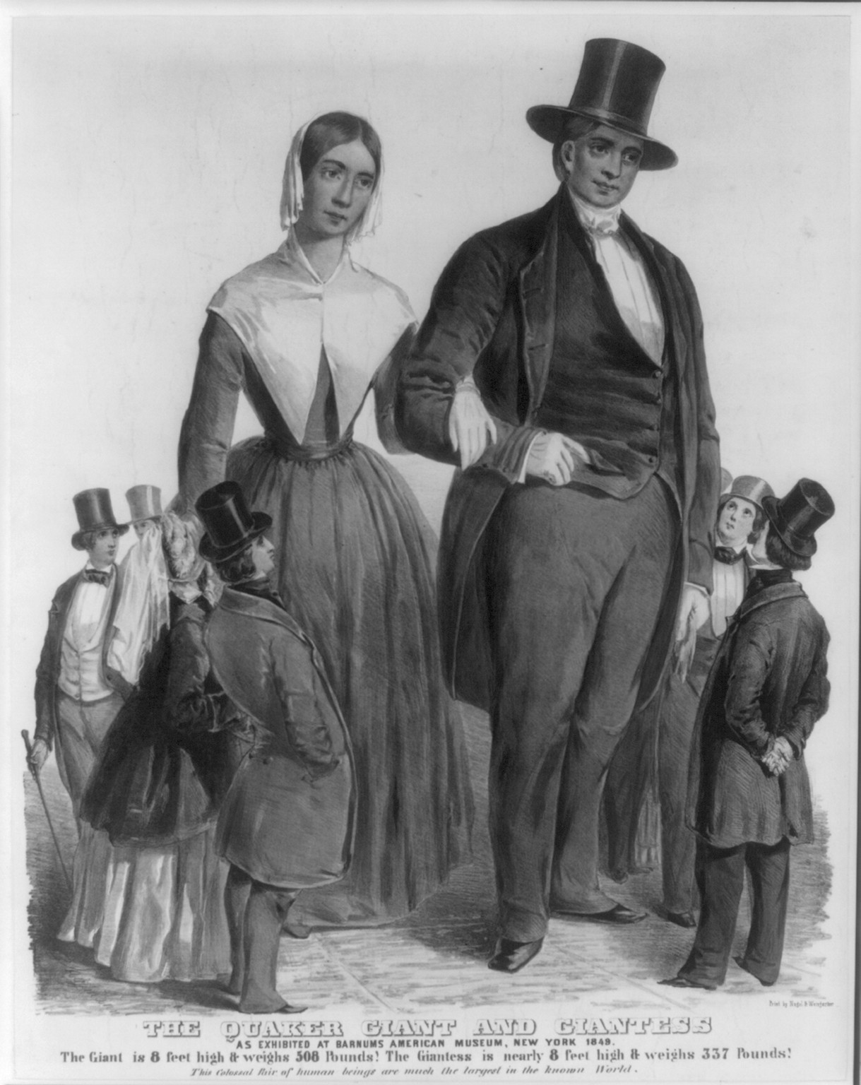 The Quaker giant and giantess. As exhibited at Barnums American museum, New York 1849, [no date recorded on shelflist card] — historic print