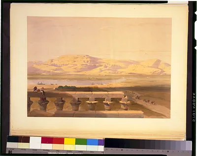 Lybyan chain of mountains from the Temple of Luxor / David Roberts, R.A.