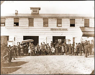 Washington D.C. Workmen in front of the Trimming Shop