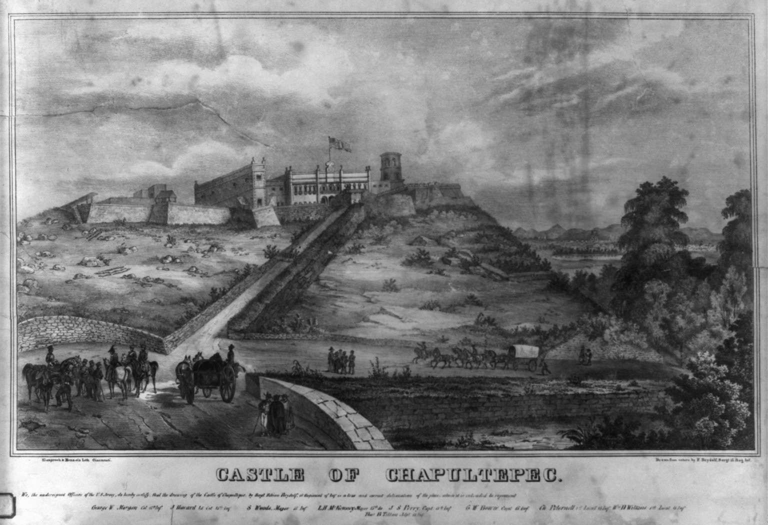 Castle of Chapultepec, [no date recorded on shelflist card] — historic print