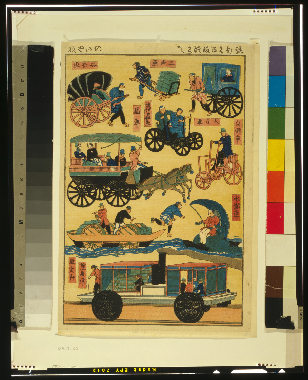 Ryuko kuruma zukushiTITLE TRANSLATION:Melange of fashionable vehicles., 1850 — historic print