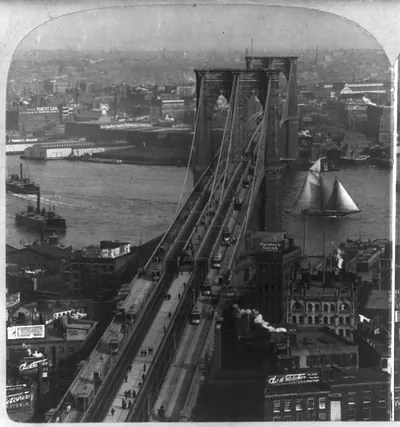 The Brooklyn Bridge (cost $16,000,000), N.Y.C.