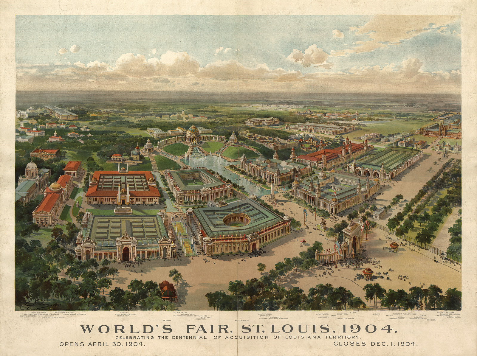 Bird's-eye view of World's Fair, St. Louis, 1904 — historic image