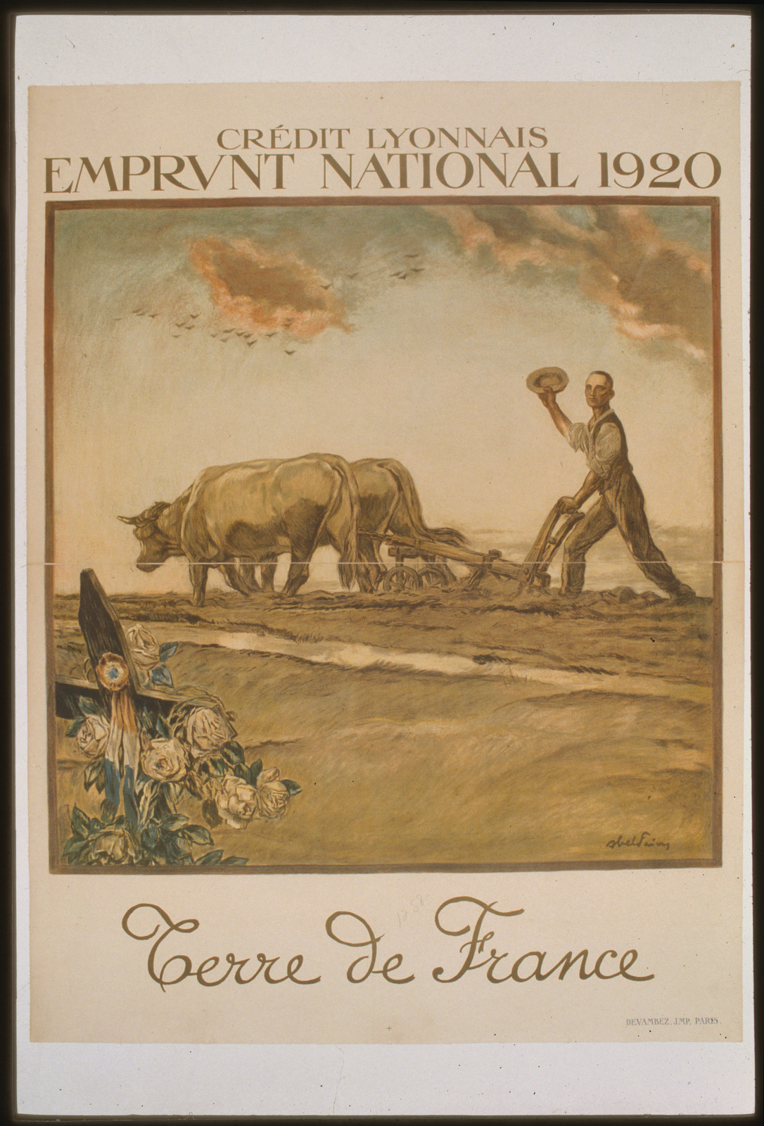 Crédit Lyonnais. Emprunt National 1920. Terre de France, Paris : Imp. Devambez, [1920] — vintage poster