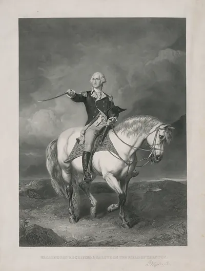 Washington Receiving A Salute On The Field Of Trenton
