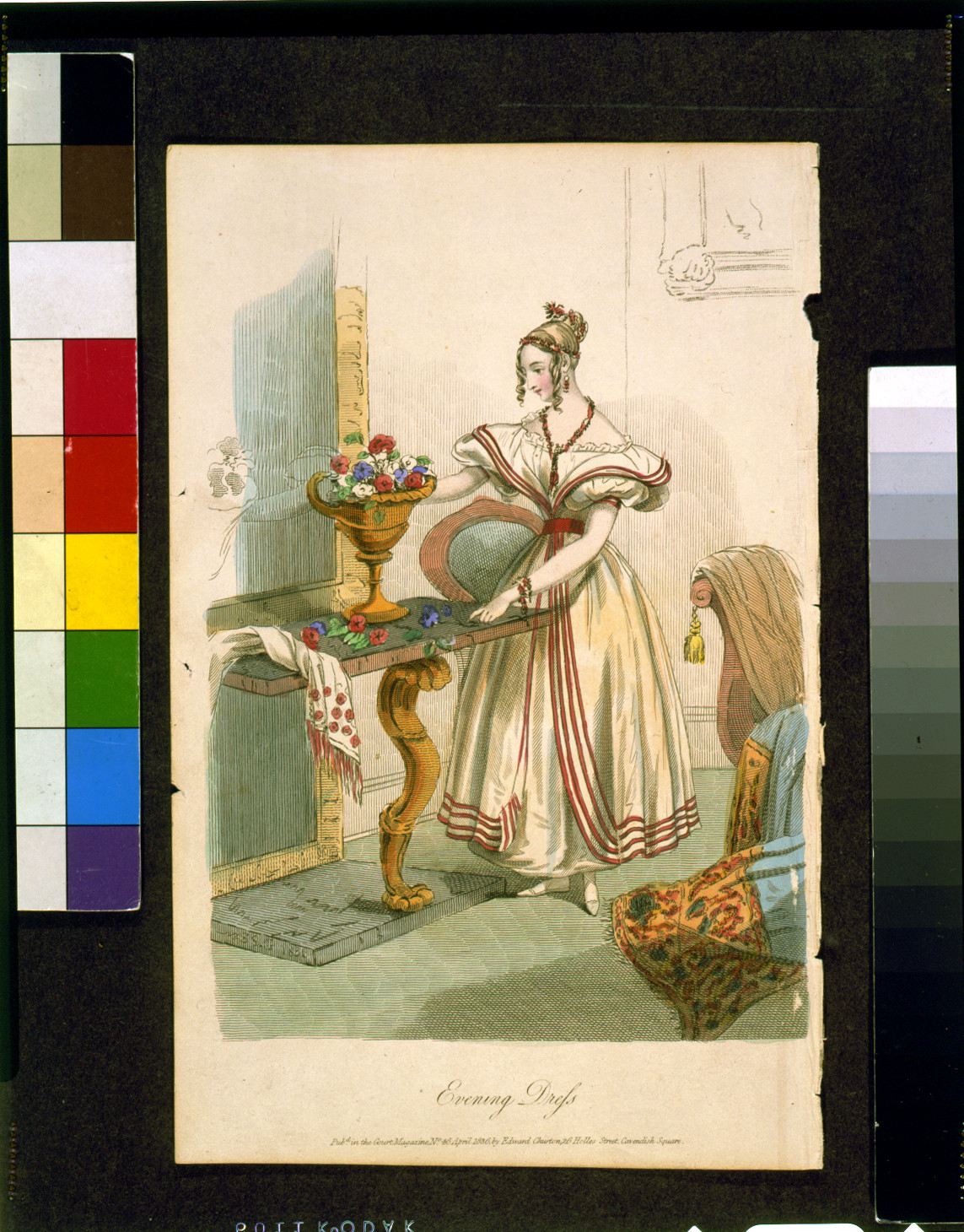 Evening dress, 1836 — antique engraving