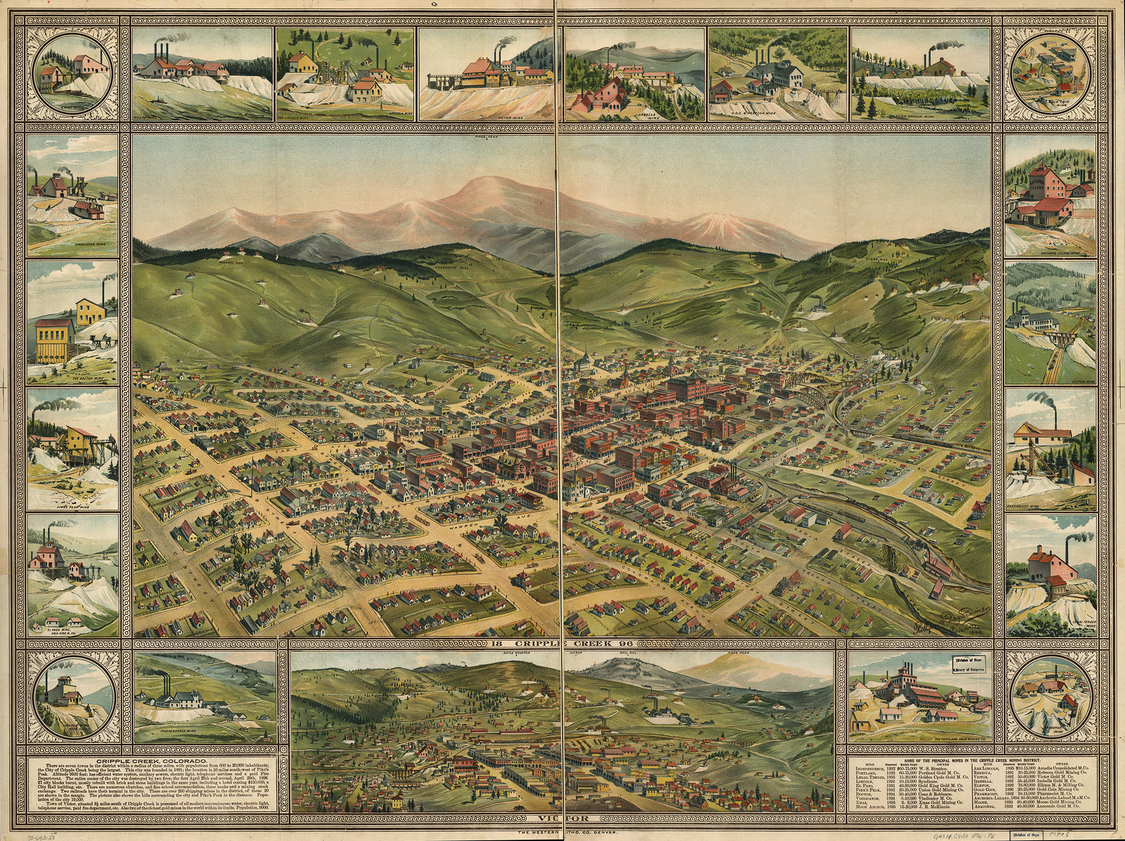 Cripple Creek, Colorado, 1896, 1896 — antique map