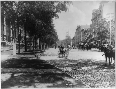Saratoga Springs [N.Y.]. Broadway, North from Grand Union